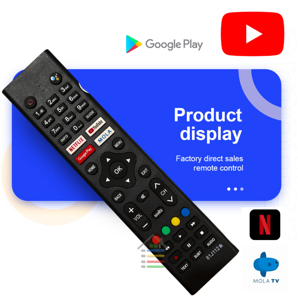 REMOTE POLYTRON DIGITAL SMART TV NETFLIX YOUTUBE PRIME 81J112