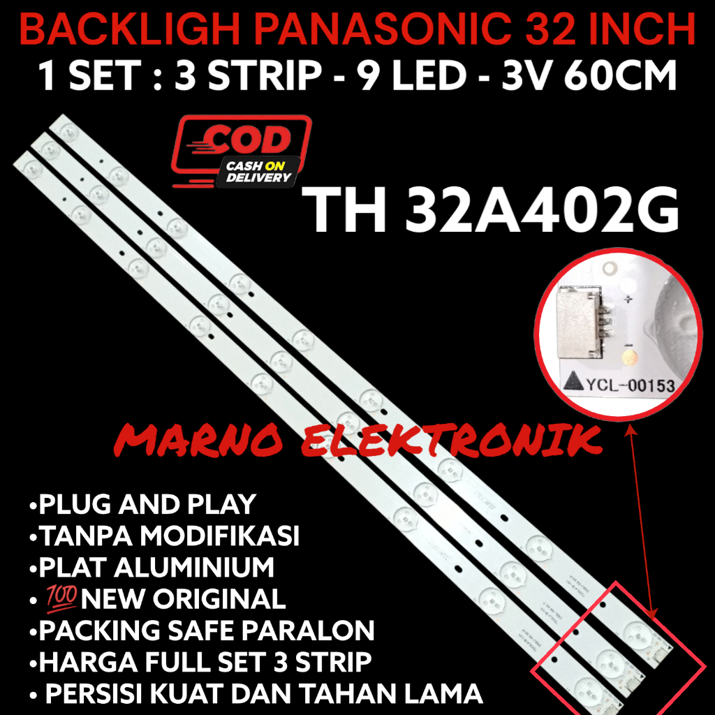 BACKLIGHT PANASONIC PANASONIK 32 INCH TH 32A402 G TH32A402G TH  32A402G ORI