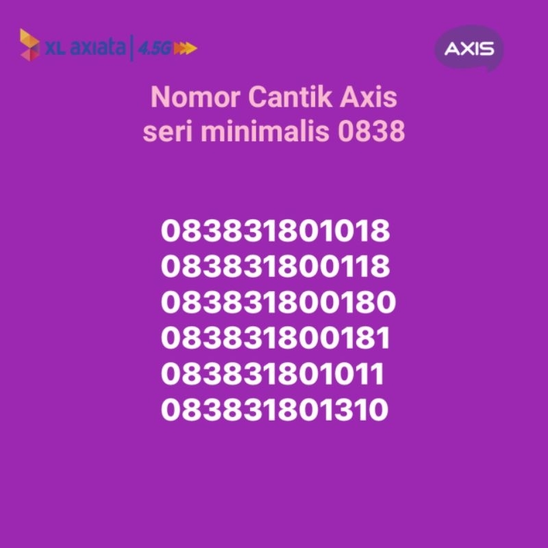 nomor axis seri 0838 angka minimalis 4 varian