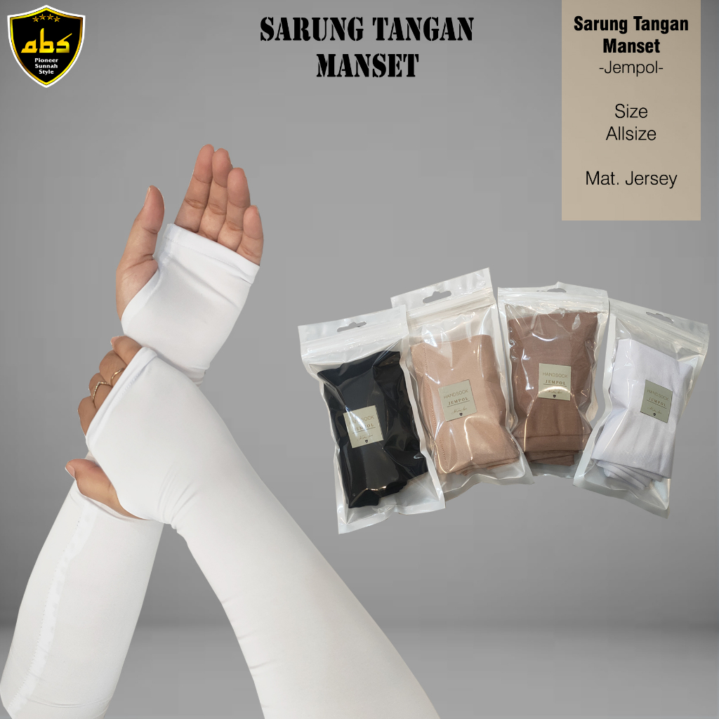 Sarung Tangan Manset Handsock Polos Jempol Curly Warna Perlengkapan Haji Umroh Wanita Muslimah