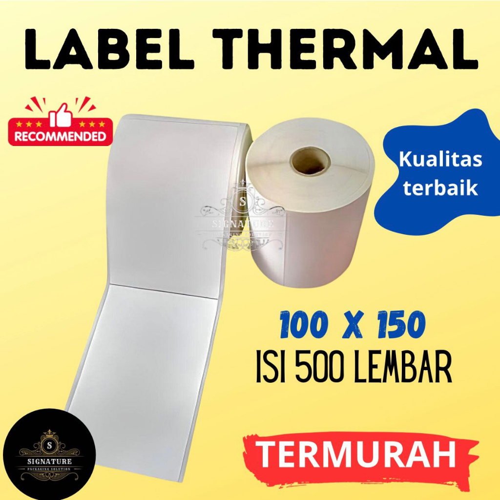 

LABEL STICKER THERMAL 100 X 150 BARCODE 100X150 ISI 500LEMBAR/500PCS UKURAN A6