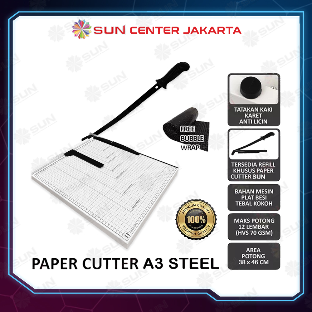 Paper Cutter A3 / A3+ / B3 ( Alat Potong /Mesin Pemotong Kertas HVS, Sticker, Dos, PVC ID Card, Yellow Board, Art Paper, Vinyl. Bontax Camel, Kertas Foto A5 A4 F4 B4 Glossy Silky Glossy Photo Paper A3)