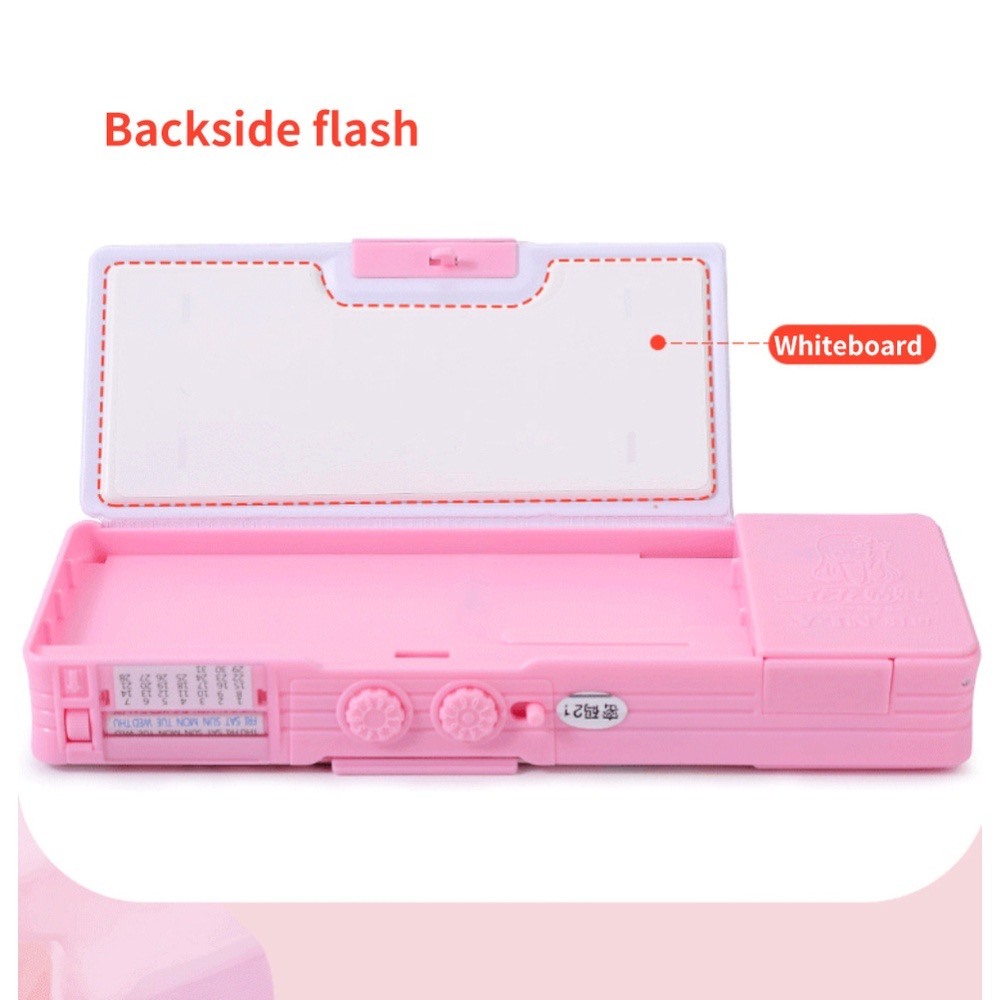Tempat Pensil Multifungsi Motif Unicorn / Dinosaurus / Astronot Untuk Anak Tk/Kotak Pensil Pola Kartun Lapisan Ganda Tunggal dengan Rautan Kapasitas