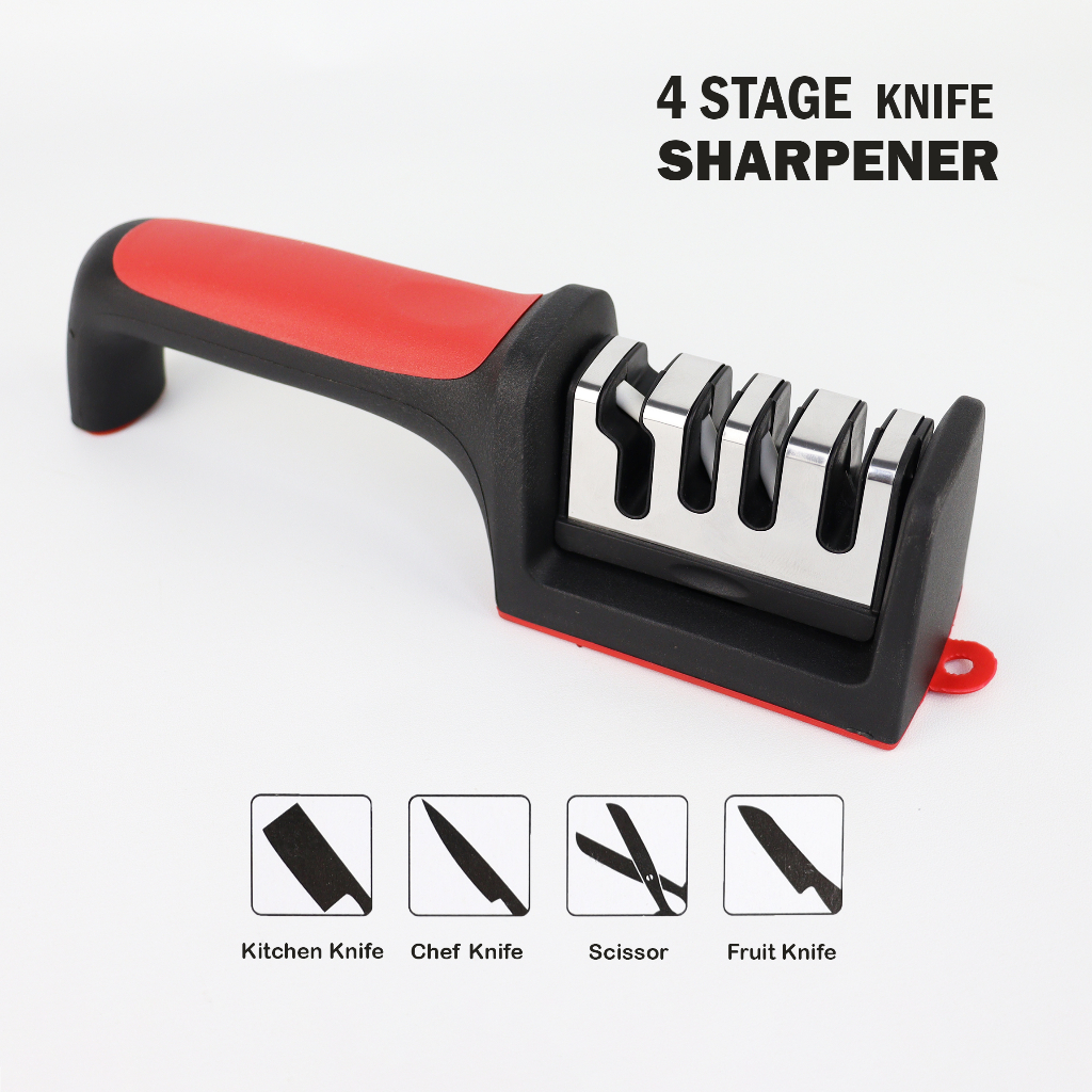 4 Stage Knife Sharpener - Alat Pengasah Pisau dan Gunting