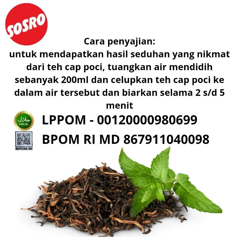 TEH SOSRO TEH CELUP SOSRO KEMASAN RENCENG 12PC  TEH SOSRO BLACK TEA RASA TEH BOTOL SOSRO