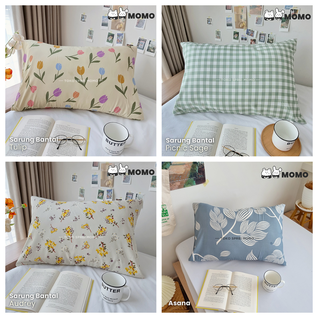 Sarung Bantal / Guling Motif Bunga Microtex [SPREI MOMO]