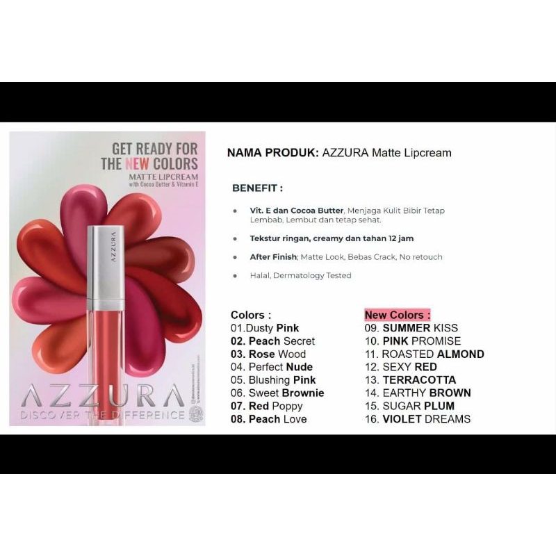 Azzura Matte LipCream  4gr | 100% Original