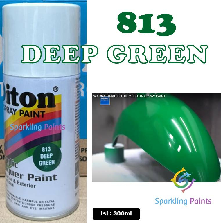 Pilox Diton Deep Green 813 300ml Warna Hijau Ijo Botol Tua Kilap Mengkilap Glossy Sepeda Motor Mobil