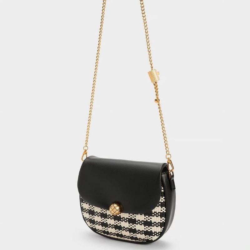 CK Quilted Ball Curved Crossbody Bag