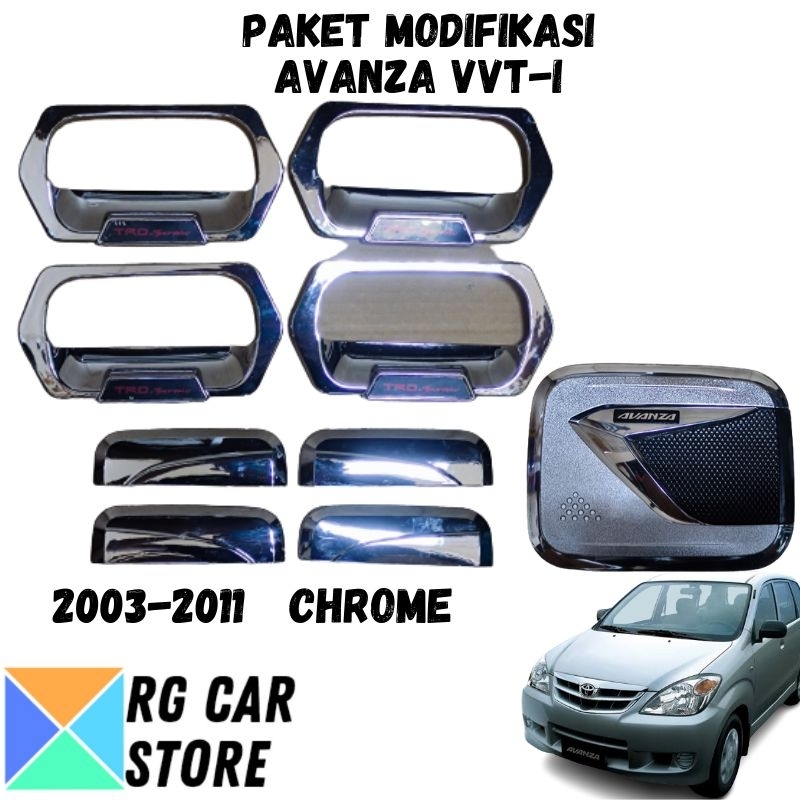 PAKET MODIF AVANZA 2003-2011 COVER HANDLE OUTER TANK COVER CHROME DIJAMIN PNP TINGGAL PASANG BERKUALITAS