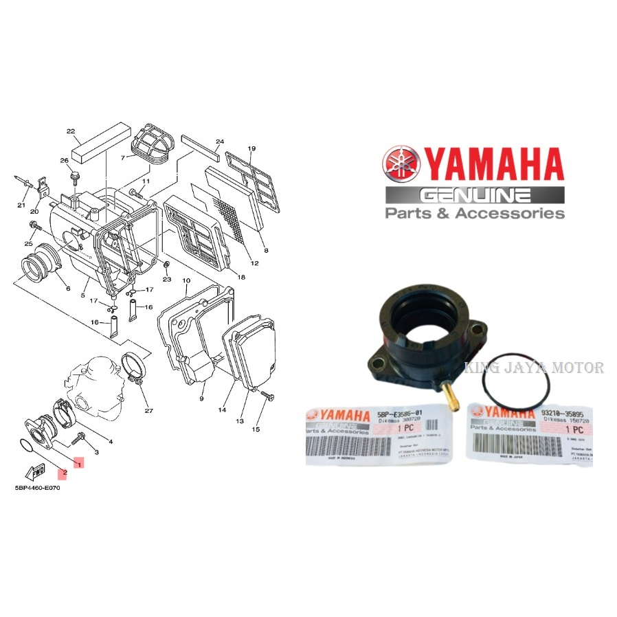 MANIPUL MANIPOL MANIFOLD INTAKE INTAK SCORPIO Z PLUS ORING ORIGINAL YAMAHA