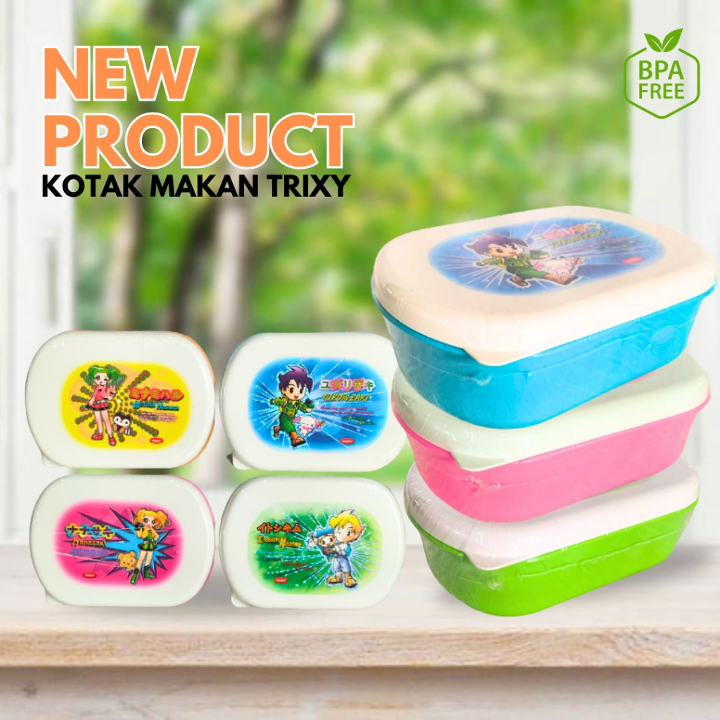 (DL) Tempat Makan Trixy Bekal Kotak Anak Sekolah Tempat Penyimpanan Makanan