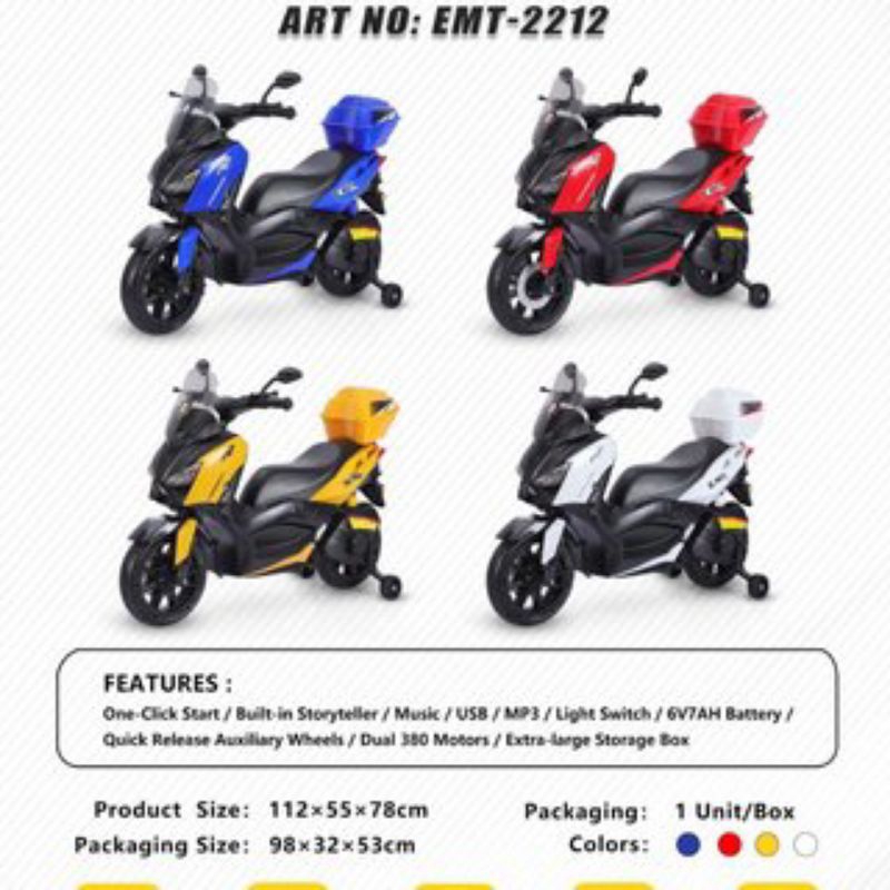 mainan anak motor aki model Nmax exotic EMT-2212 2212 original