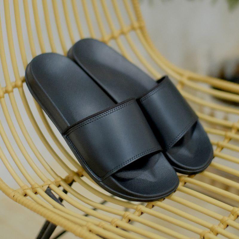 Sandal Slop Pria Polos Hitam Sandal Slide Pria Murah