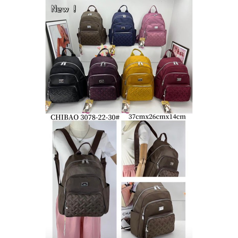 Ransel chibao 3078 bordir baru kanvas tebal 100%ori