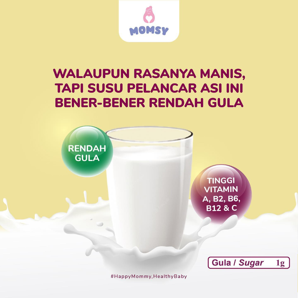Momsy Almond Mix Rasa Vanilla Susu Pelancar ASI Booster Menyusui Rendah Gula HALAL BPOM
