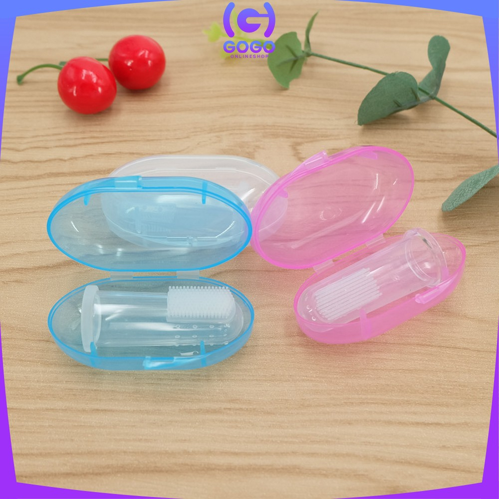 GOGO-C866 Sikat Gigi Bayi Bahan Silikon Baby Finger Toothbrush Lembut Pack Kotak / Sikat Lidah Bayi New Born Pembersih Mulut Bayi