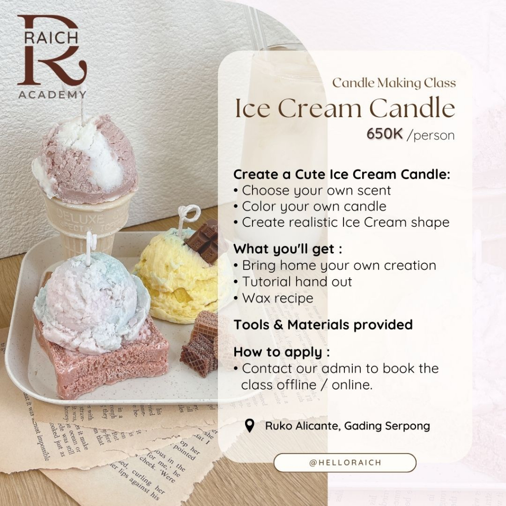 Scented Candle Making Class- Ice Cream Candle | Workshop Membuat Lilin