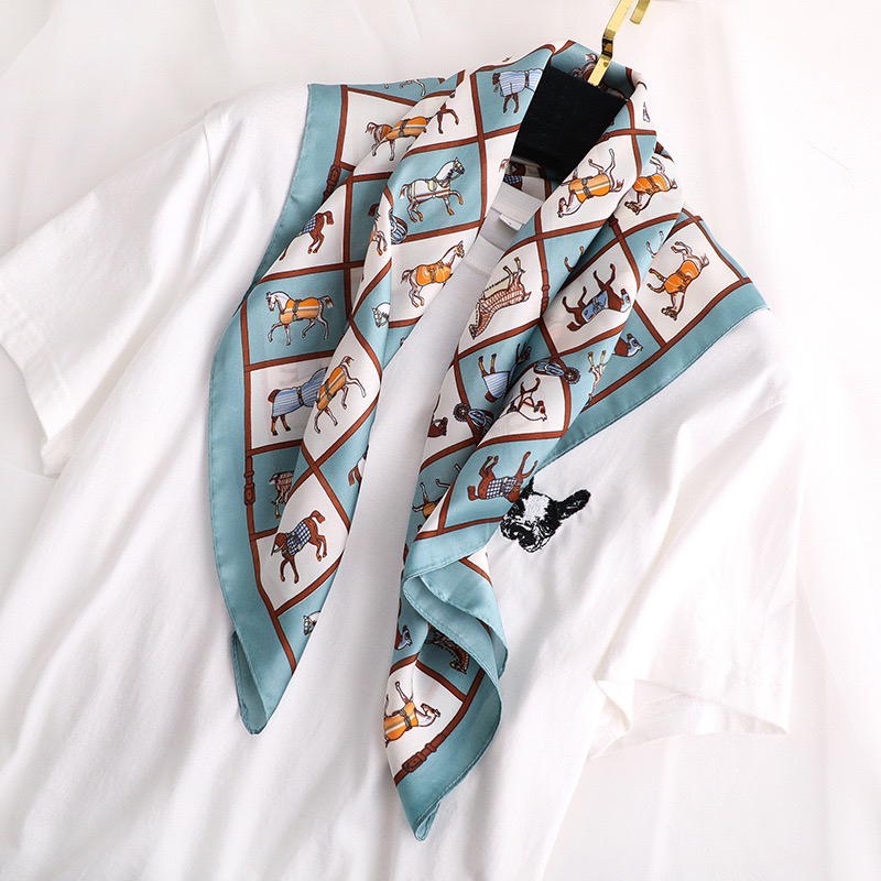 Charlotte Scarf Leher Scarf Tas Import Silk High Quality Halus