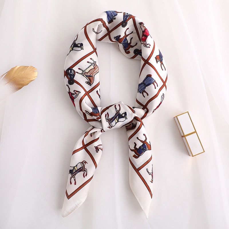 Charlotte Scarf Leher Scarf Tas Import Silk High Quality Halus