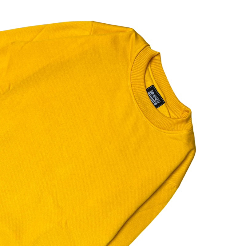 Sweater Crewneck Polos Kuning Kenari Sweater Polos Pria Wanita