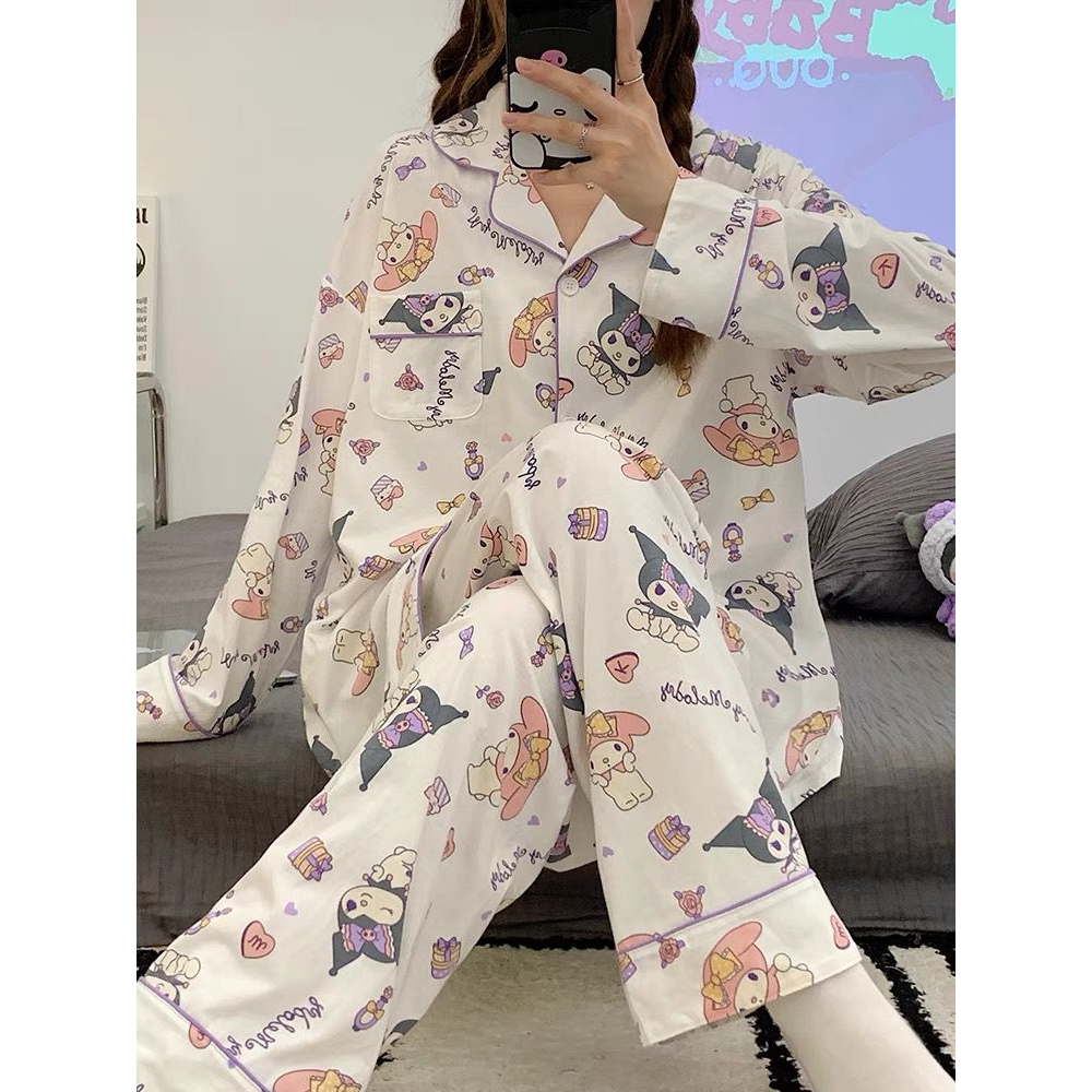 BAJU TIDUR PIYAMA CINNAMOROLL KUROMI MELODY LILO STITCH HELLO KITTY LOTSO ALIEN TOY STORY BAJU LENGAN PANJANG CELANA PANJANG IMPOR