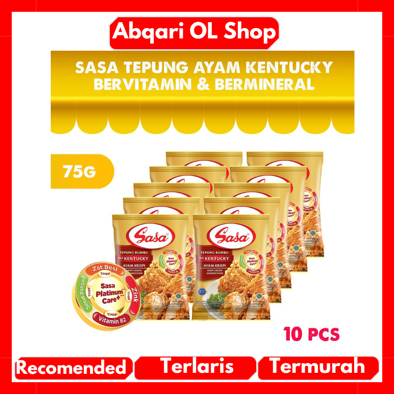 

Sasa Tepung Ayam Kentucky Bervitamin & Bermineral 75gr Dapat 1 Renceng Isi 10 Pcs