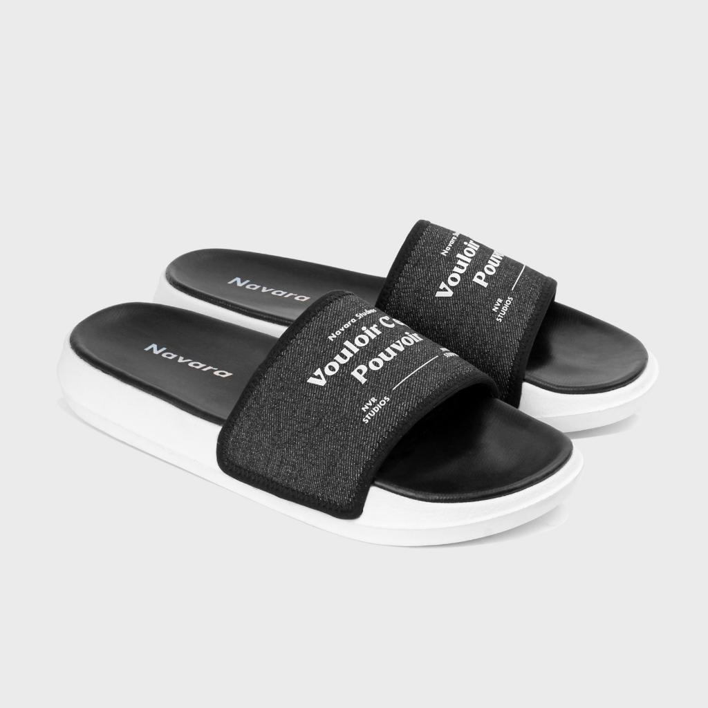 Navara Slide Midnight Sandal Slider Denim Pria | Forind x Navara Footwear