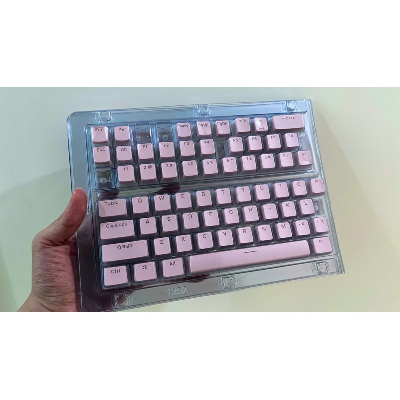 OEM Pudding Pink PBT Keycaps RGB See Through