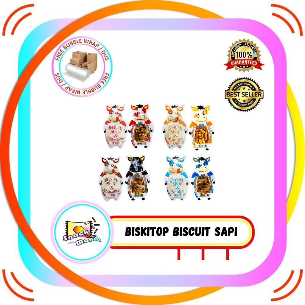 

Biskitop Biscuit Sapi Stick Cheese Chocolate Vanilla Straw Dip 35 gr