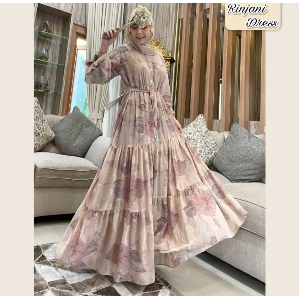Gamis Terbaru 2021 Sayidah Dress Gamis Ceruty Polkadot Gamis Ceruty Babydoll Dengan Furring Gamis Ce