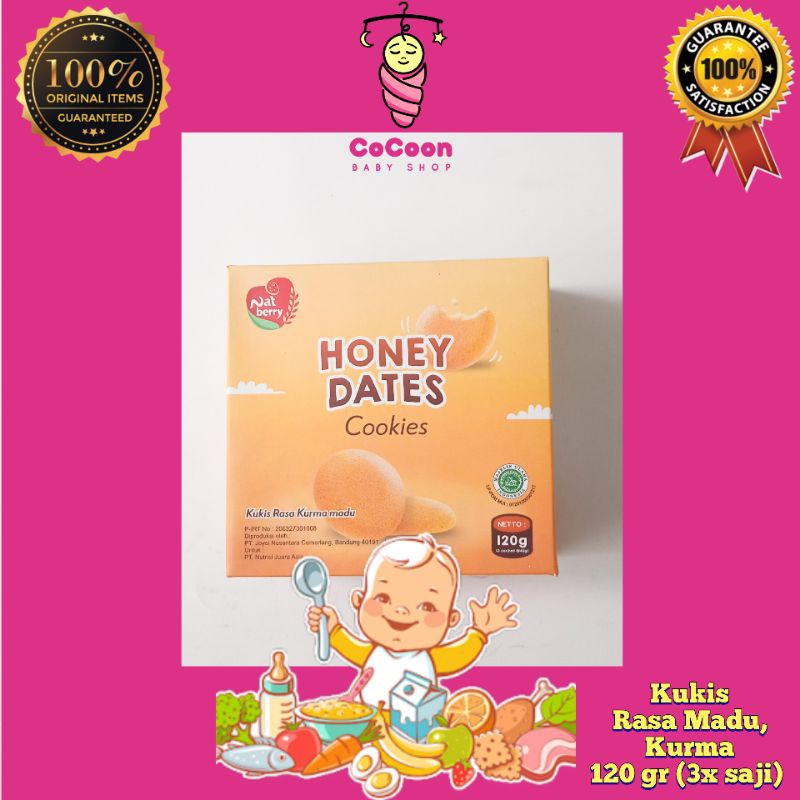 Snack Bayi Kukis Cookies Nayz Natberry Honey Dates Kurma Madu 120 g