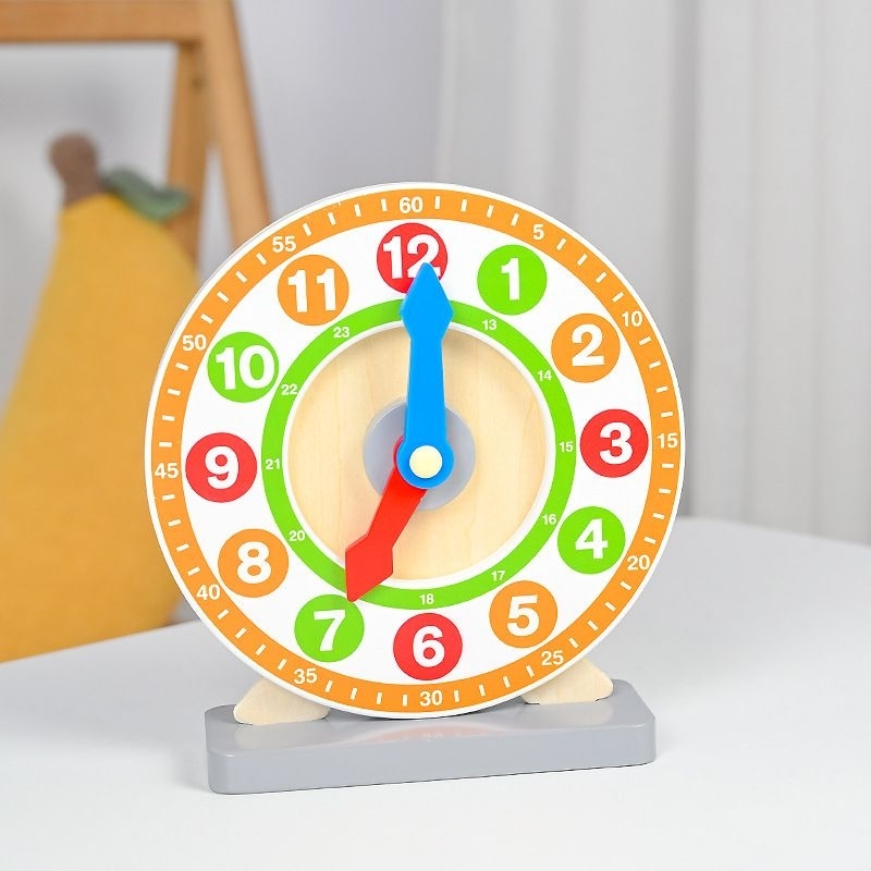 wooden clock toys / mainan edukasi anak mengenal jam
