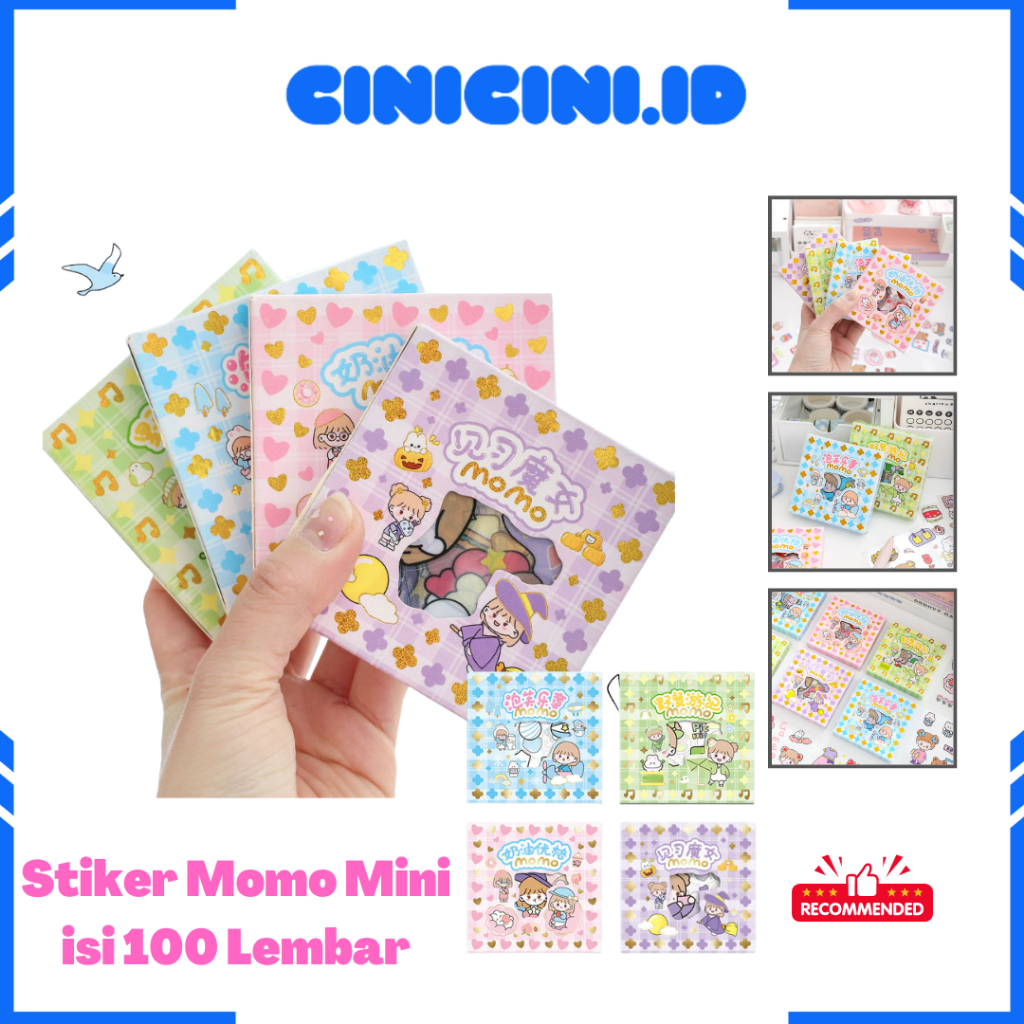 [ Cinicini ] Stiker Momo Stiker 2D Stiker Kartun Lucu Kartun korea waterproof Stiker Momo Box Kecil  100 lembar