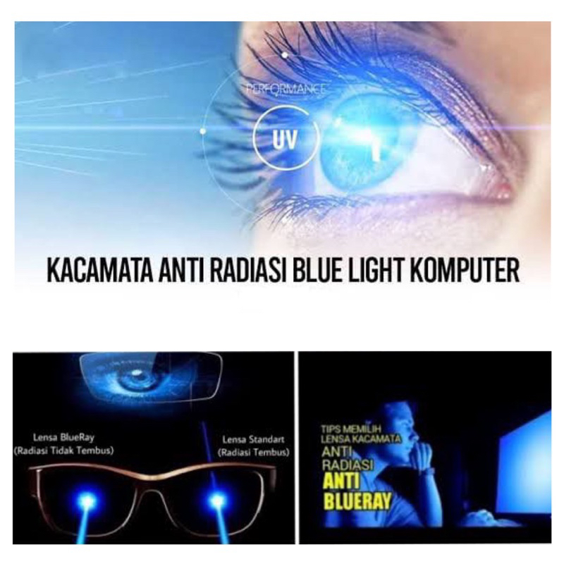 Kacamata Minus Anti Radiasi Blueray / Kacamata Rabun Jauh Pria Wanita Frame Oval