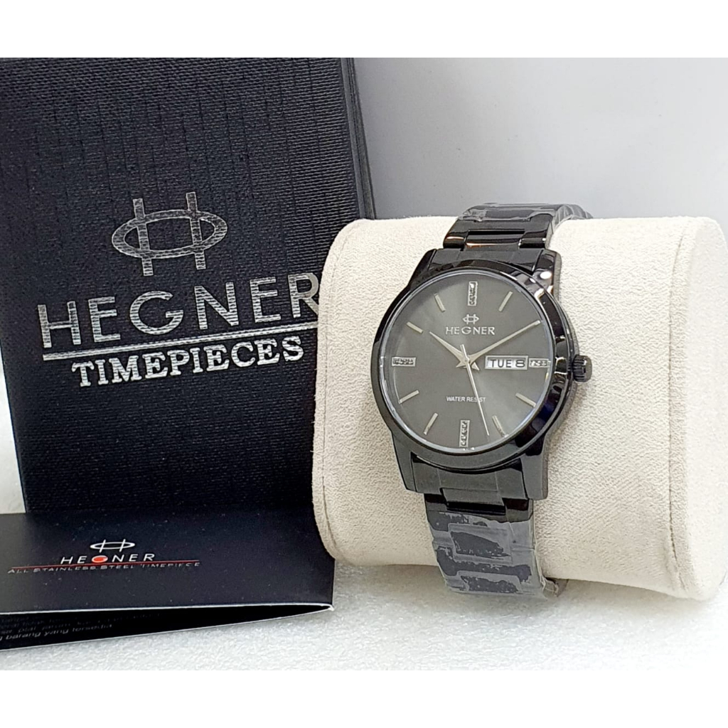 Jam Tangan Kasual Branded Hegner 3906 Rantai Stainless Steel Original Watch