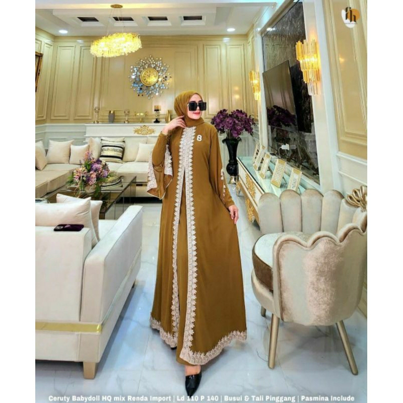 AIMAR KAFTAN CERUTY JUMBO RENDA Ld110 free Pasmina