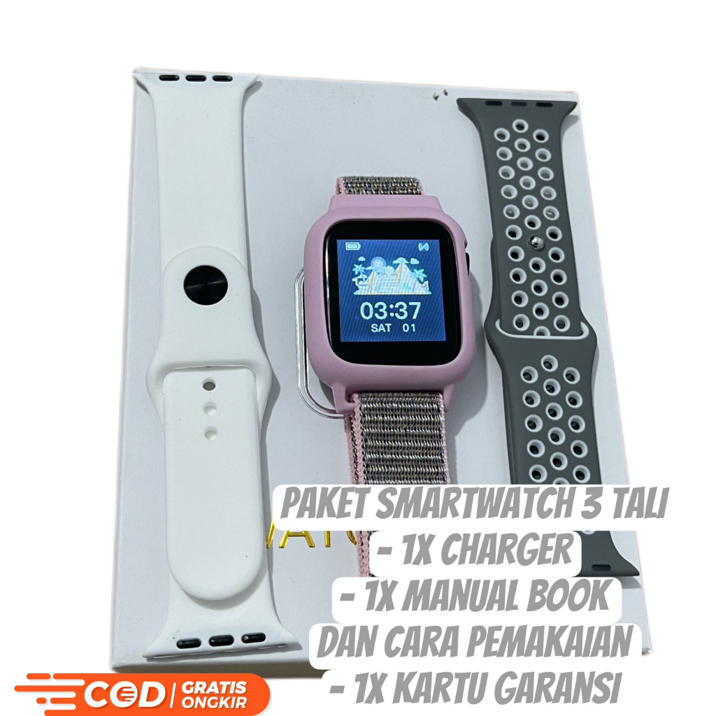 SMARTWATCH T55 FREE TALI KANVAS Plus CASE PELINDUNG JAM TANGAN SMARTWATCH PRIA WANITA ORIGINAL SERI 5