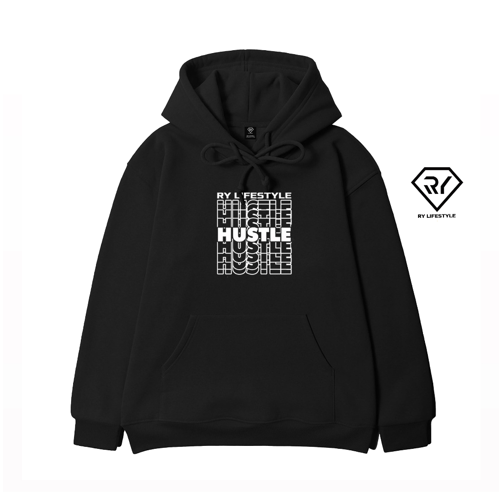 Ry Lifestyle Hoodie Shirt Ry Hustle Putih Simpel Hoodie Shirt Hustle