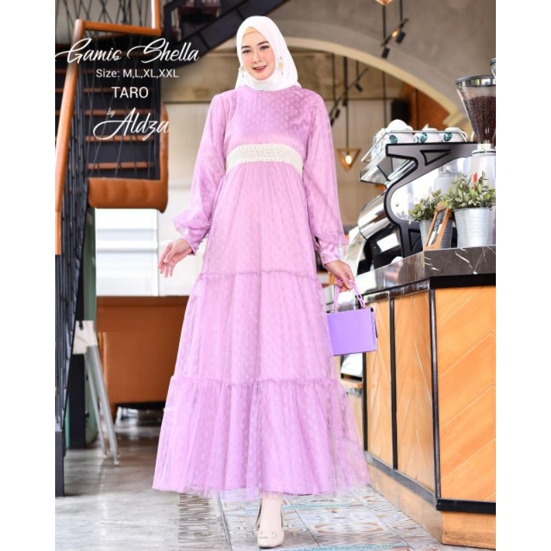 Gamis Shella Tile dott/ Gamis Pesta/ Gamis Kondangan/ Gamis Tile dot/ Gamis murah/ Gamis