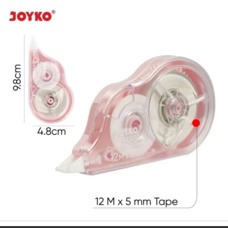 Tipex kertas / correction tape/ Tipex Joyko / Tipex Roll Joyko CT 522 Pastel 12 Meter