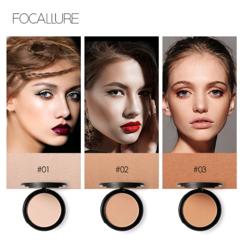 FOCALLURE Bedak Padat Pressed powder waterproof FA-16 BPOM Berkualitas