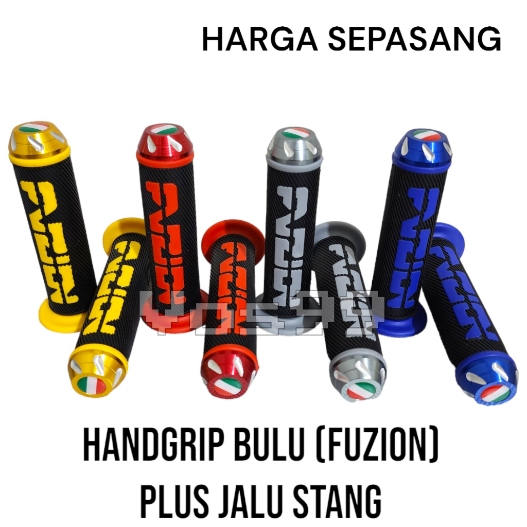 HANDGRIP GRIP BULU TULISAN FUZION TIMBUL PLUS JALU STANG CNC EMPUK ENAK DIGENGGAM UNIVERSAL