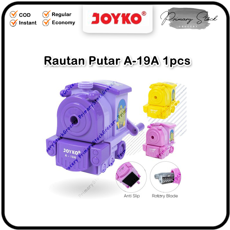 

JOYKO Rautan PENSIL Pengserut PUTAR Sharpener Joyko A-19A Serutan Meja Karakter Kereta Api