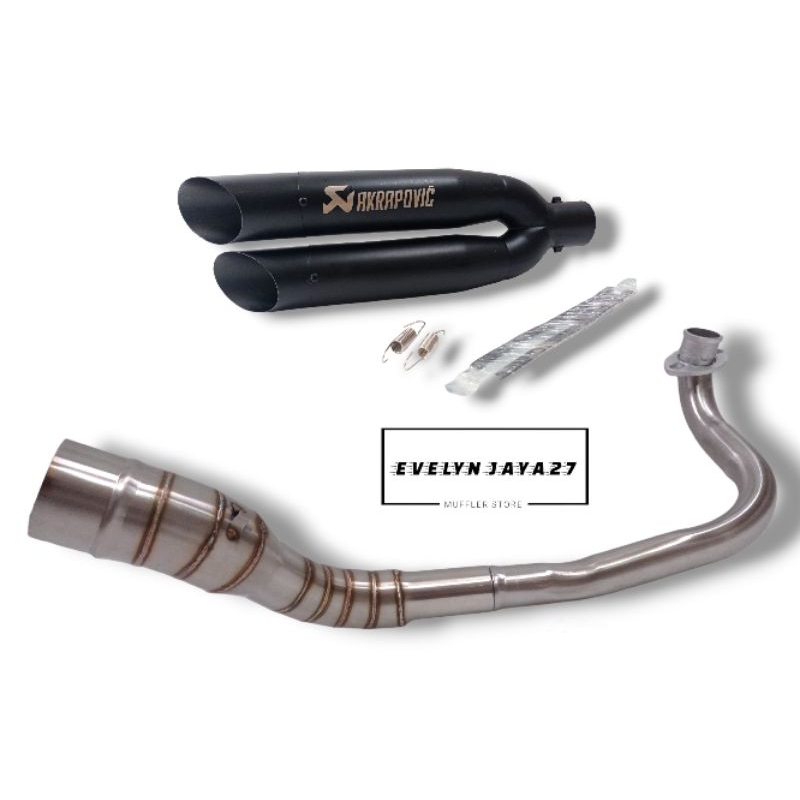 KNALPOT AKRAPOVIC DOFF CABANG FULLSET NMAX AEROX ADV PCX XMAX VARIO GENIO BEAT SCOOPY