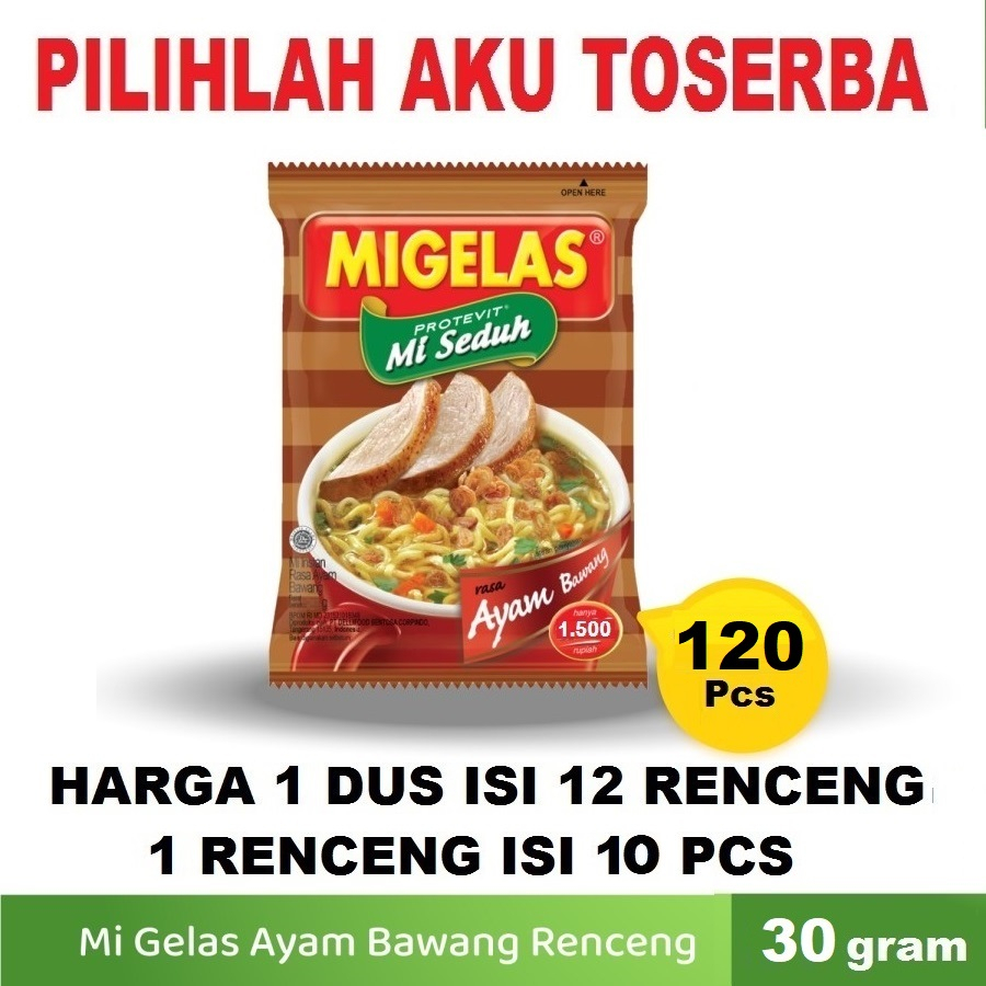 Mie Gelas Migelas Rasa Ayam Bawang @30 Gr-(HARGA 1 DUS isi 12 Renceng)