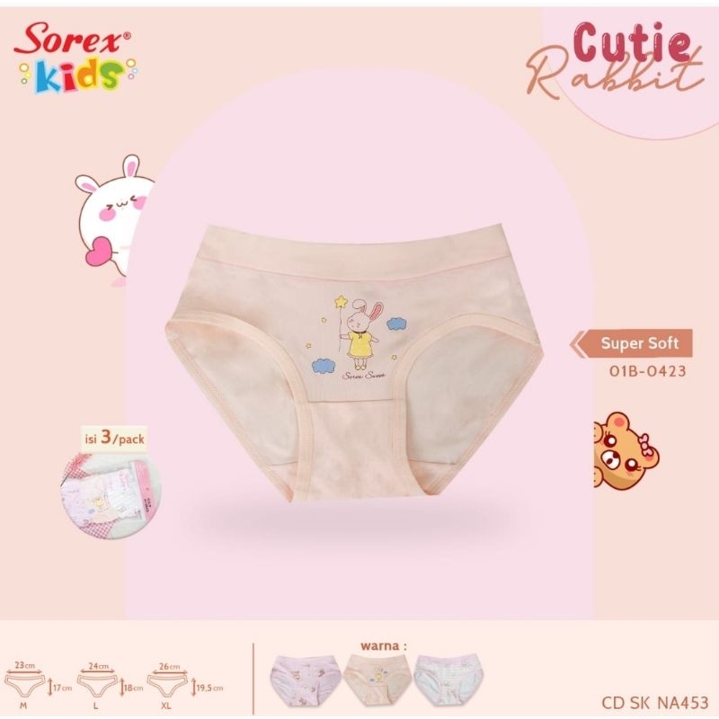 Celana dalam anak perempuan sorex kids 453 (3pcs)