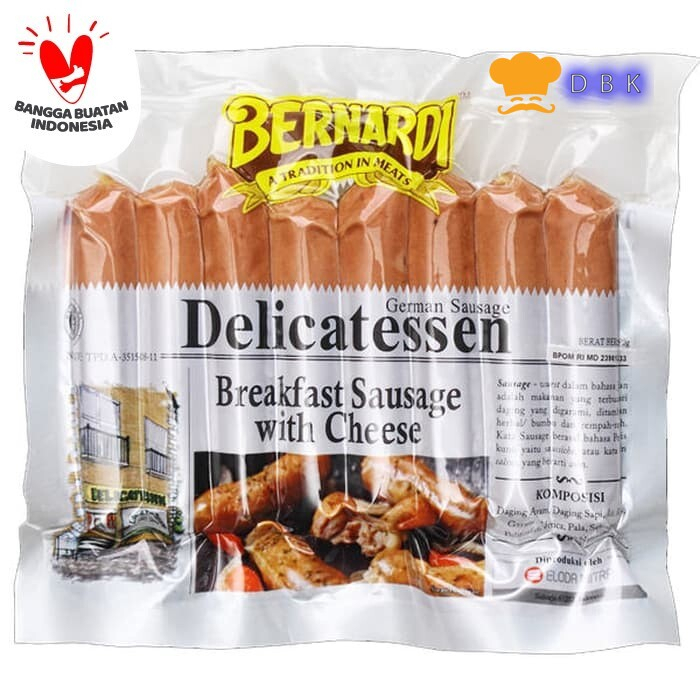 Bernardi Delicious Breakfast Sausage Cheese 190g / Bernardi Sosis Keju