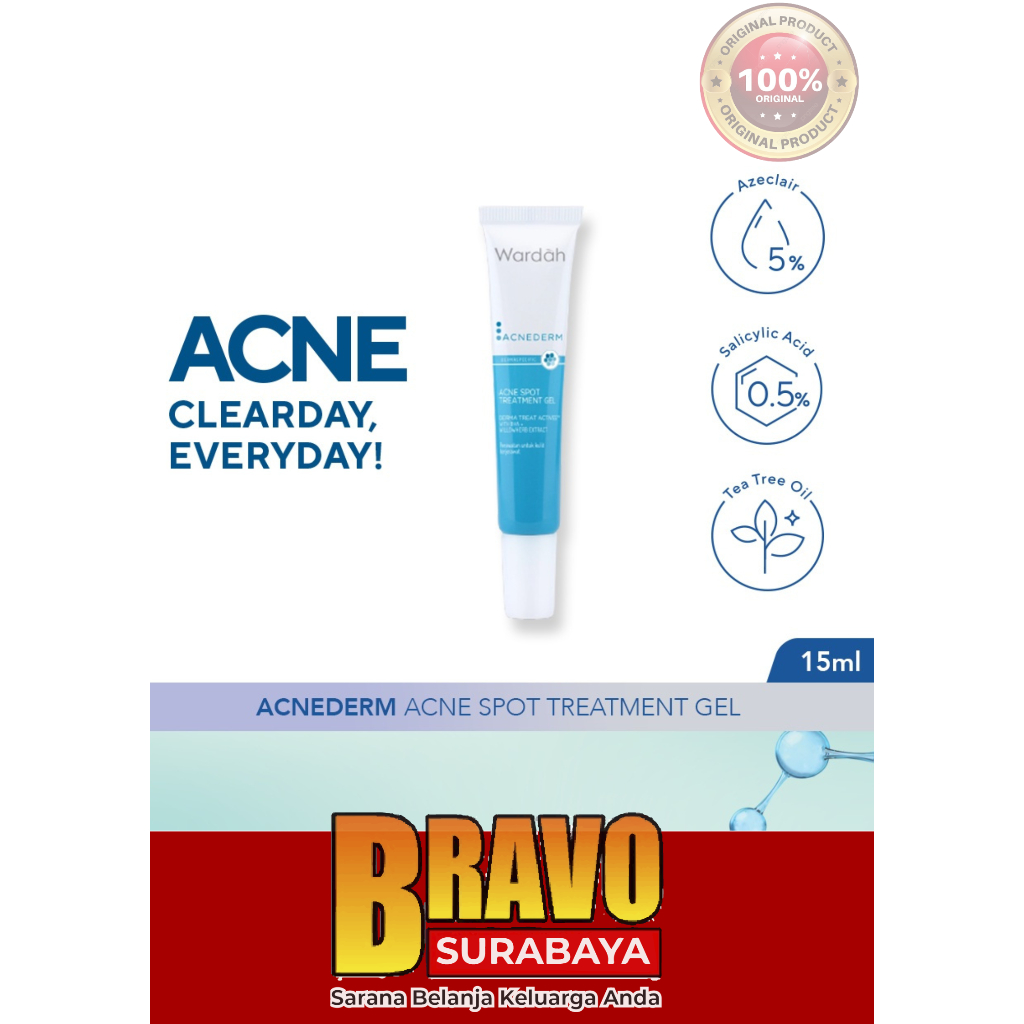 Wardah Acnederm Acne Spot Treatment Gel 15 ml / Totol Jerawat