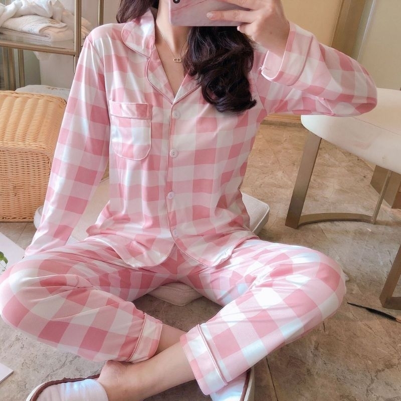 Piyama - baju tidur ala korean lengan panjang wanita pria